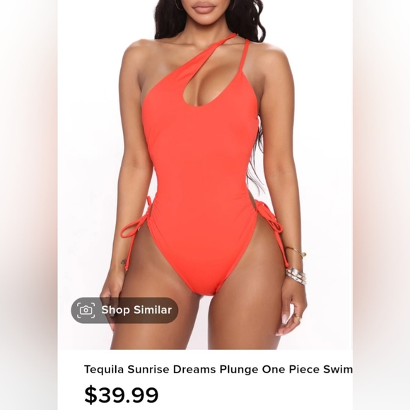 Fashion Nova One Piece Swimsuit - Orange - Picture 2 of 6